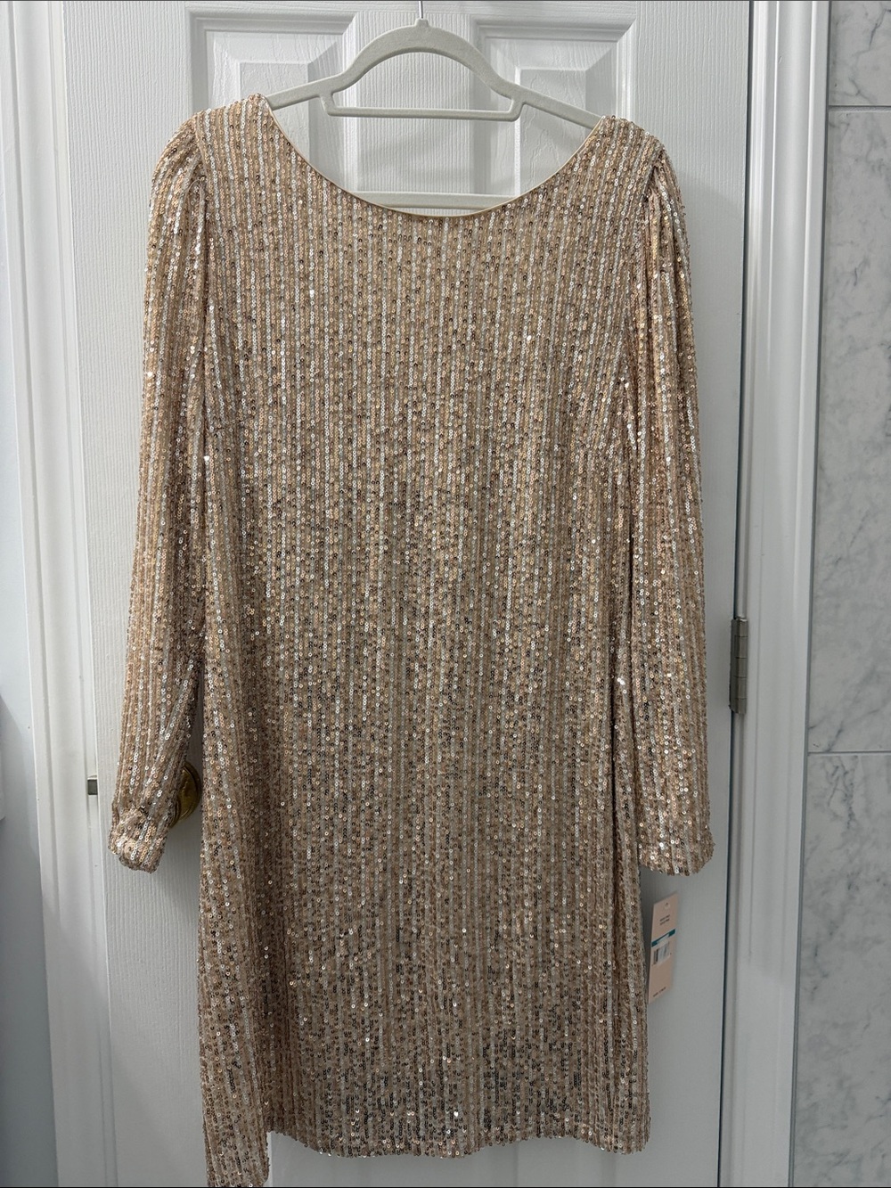 Nannette Lepore Sequin Shift Dress in Champagne